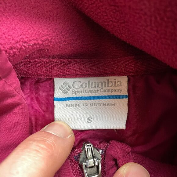 Columbia Jacket Womens Small Pink Magenta Soft Fleece Full Zip Hiking Outdoor - Picture 3 of 16